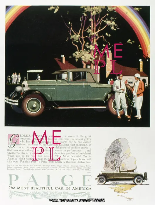 : Advertisement for the Paige motor car : Advertisement for the Paige motor car