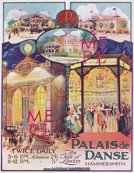 : Advert for the Palais de Danse, Hammersmith, London, 1921 : Advert for the Palais de Danse, Hammersmith, London, 1921