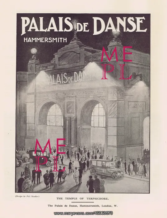 : Advert for Palais de Danse, Hammersmith, London, 1921 : Advert for Palais de Danse, Hammersmith, London, 1921