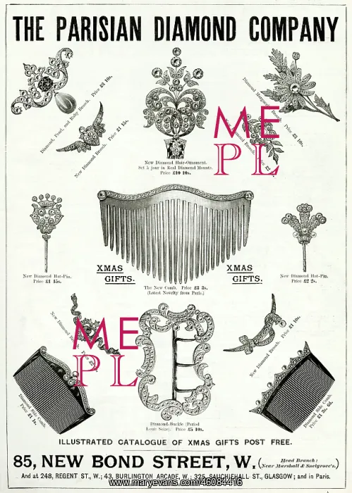 : Advert for Parisian Diamond Company 1896 : Advert for Parisian Diamond Company 1896