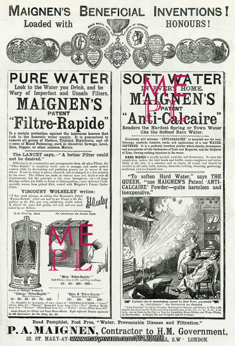  : Advert for patent Maignen's Inventions! 1886