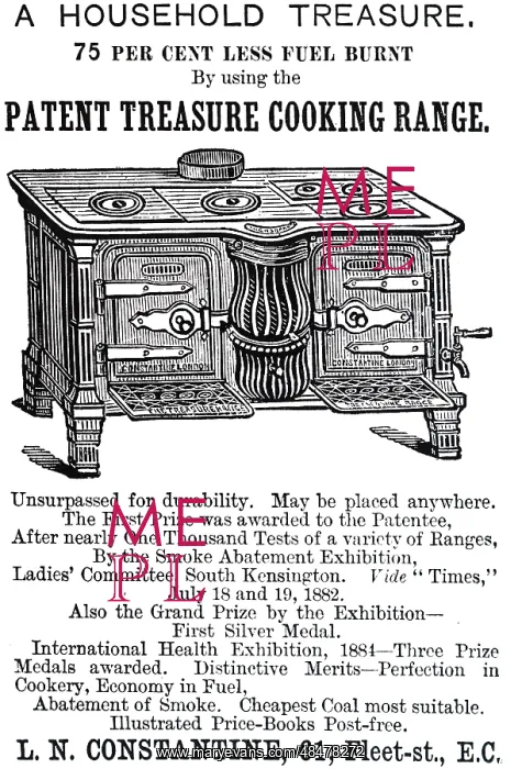 : An advert for the patent treasure cooking range : An advert for the patent treasure cooking range