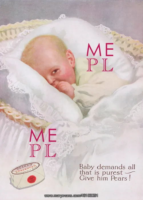 : Advert for Pears scented soaps, 1925 : Advert for Pears scented soaps, 1925