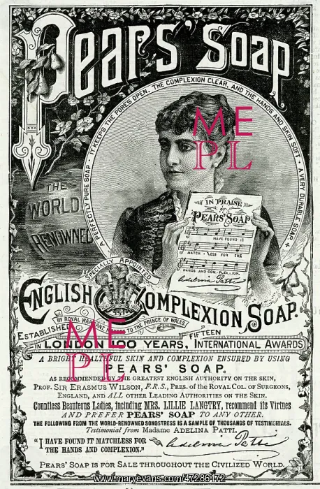 : Advert for Pears soap 1889 : Advert for Pears soap 1889