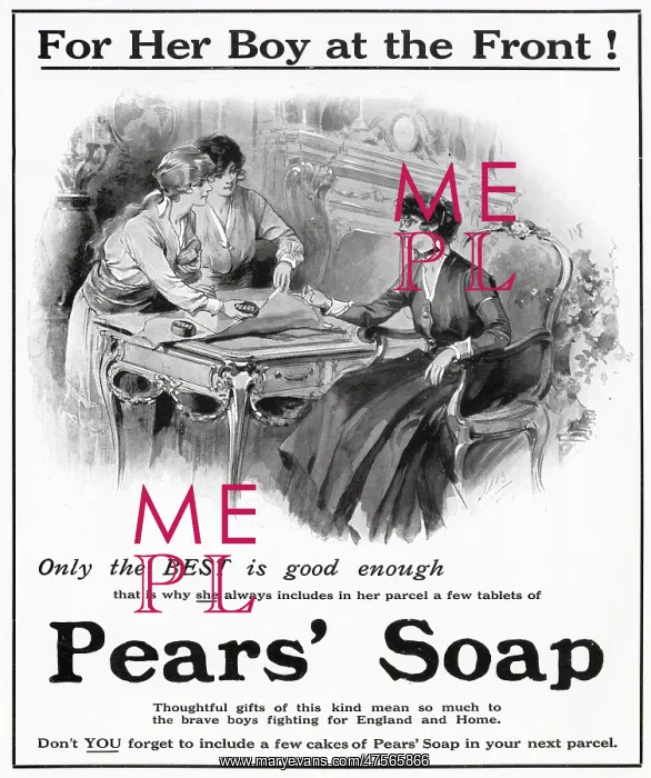 : Advert for Pears Soap 1915 : Advert for Pears Soap 1915