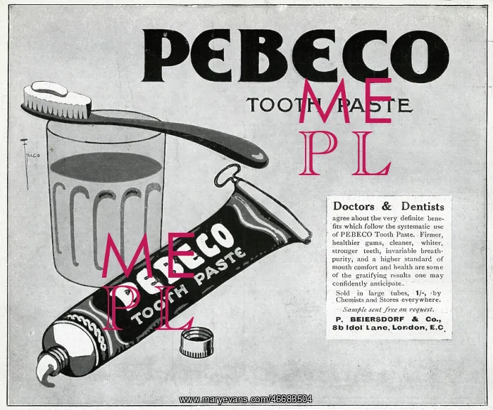 : Advertisement for Pebeco toothpaste : Advertisement for Pebeco toothpaste