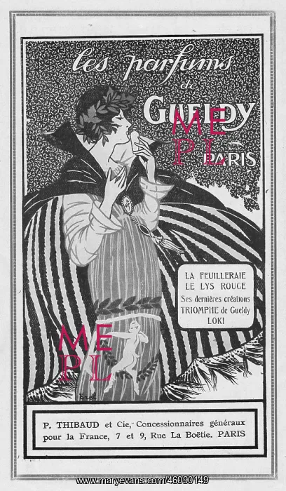  : Advert for perfumes by Gueldy, 1920, Paris