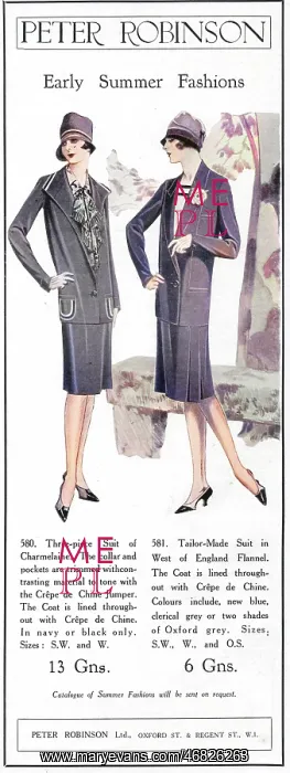 : Advert for Peter Robinson, 1927 : Advert for Peter Robinson, 1927