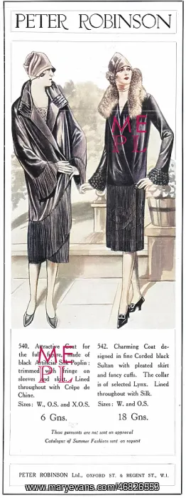 : Advert for Peter Robinson, 1927 : Advert for Peter Robinson, 1927