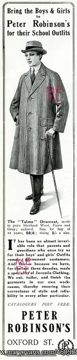 : Advert for Peter Robinson's school outfits 1915 : Advert for Peter Robinson's school outfits 1915