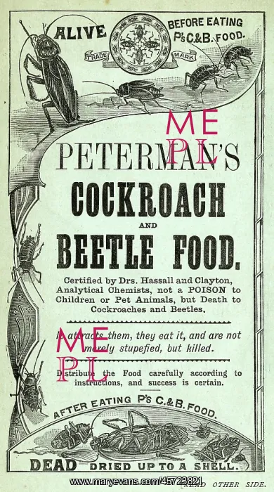 : Advertisement for Peterman's Cockroach and Beetle Food : Advertisement for Peterman's Cockroach and Beetle Food