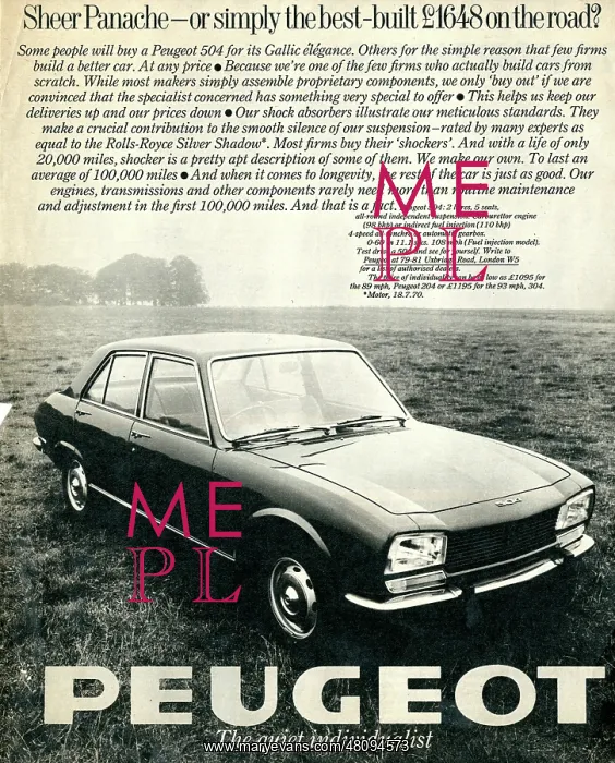 : Advertisement for Peugeot 504