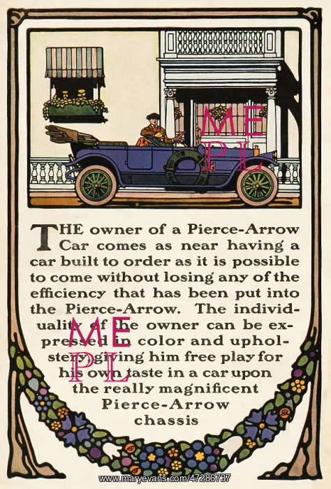: ADVERT / PIERCE-ARROW CAR : ADVERT / PIERCE-ARROW CAR