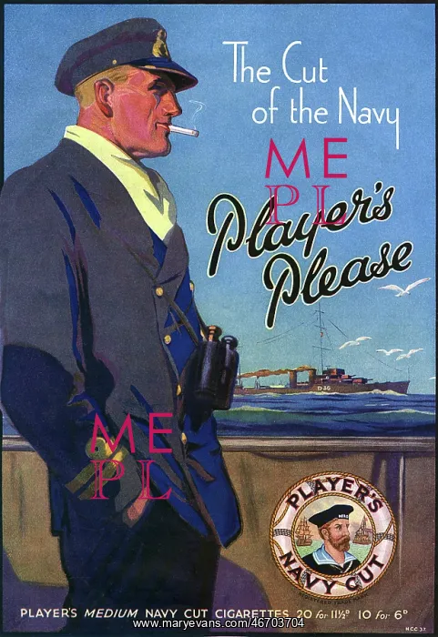 : Advertisement for Player's Medium Navy Cut cigarettes : Advertisement for Player's Medium Navy Cut cigarettes