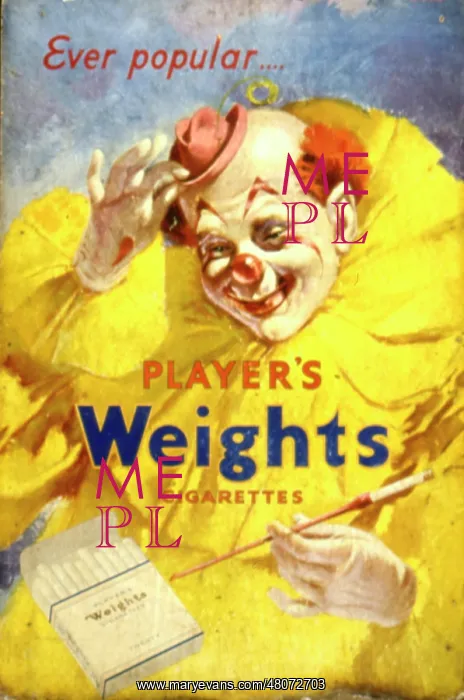 : Advertisement for Player's Weights cigarettes : Advertisement for Player's Weights cigarettes