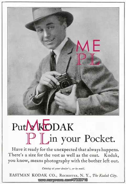 : Advert for Pocket Kodak Camera 1916 : Advert for Pocket Kodak Camera 1916