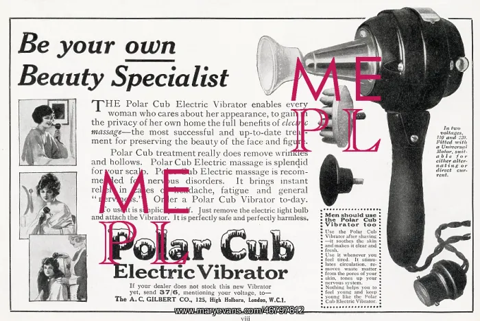 : Advert for Polar Cub - Electric Vibrator 1922 : Advert for Polar Cub - Electric Vibrator 1922