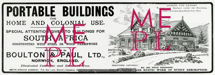 : Advert for Portable Buildings 1902 : Advert for Portable Buildings 1902