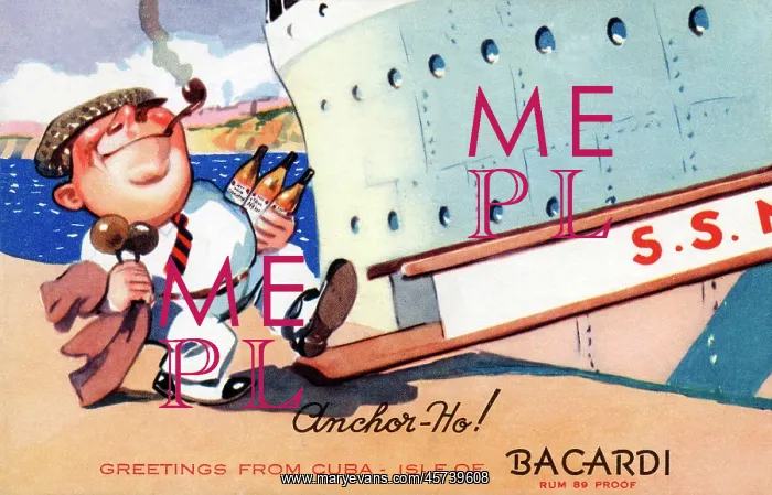 : Advertising postcard for Bacardi Rum from Cuba : Advertising postcard for Bacardi Rum from Cuba