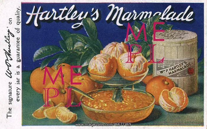 : Advertorial postcard for Hartley's Orange Marmalade : Advertorial postcard for Hartley's Orange Marmalade