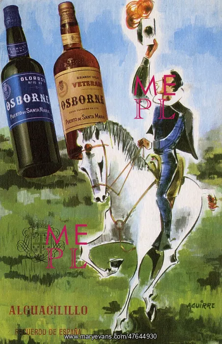 : Advertisement on a postcard, Osborne & Co, Spain : Advertisement on a postcard, Osborne & Co, Spain
