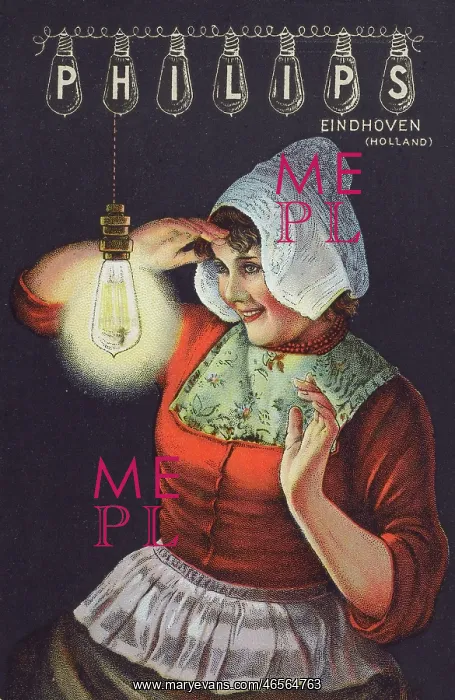 : Advertising postcard for Philips Lightbulbs : Advertising postcard for Philips Lightbulbs