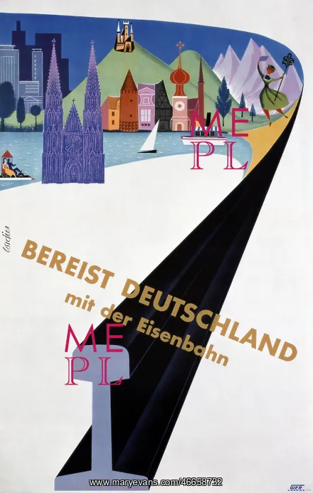 : advertising, poster Bereist Deutschland mit der : advertising, poster Bereist Deutschland mit der