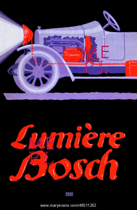 : Advertising poster for Bosch lighting showing : Advertising poster for Bosch lighting showing