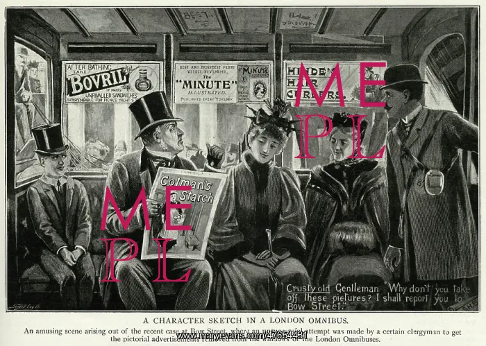 : Advertisment posters on the London Omnibuses 1896 : Advertisment posters on the London Omnibuses 1896
