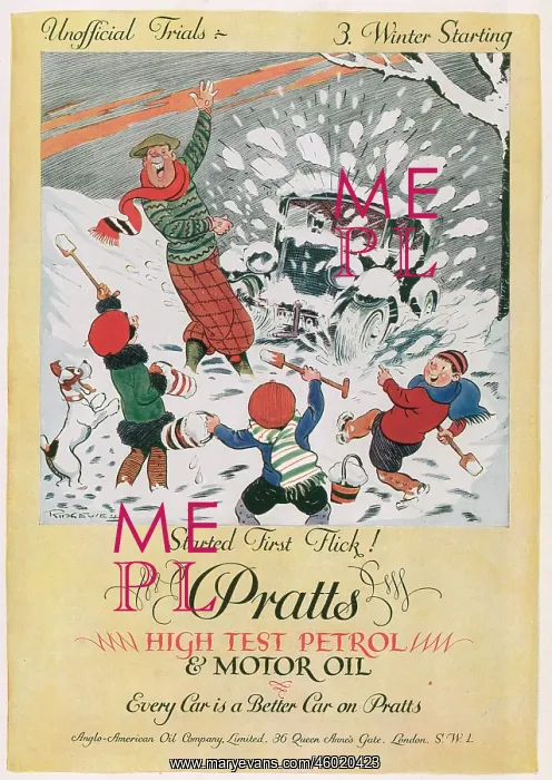 : Advertisement for Pratts Petrol : Advertisement for Pratts Petrol