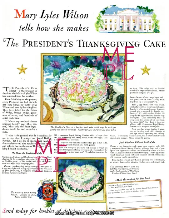 : Advert, The President's Thanksgiving Cake : Advert, The President's Thanksgiving Cake