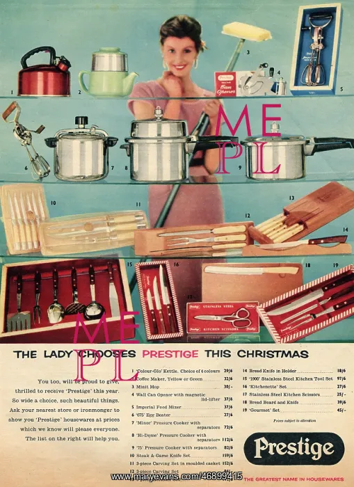 : Advertisement for Prestige cookware : Advertisement for Prestige cookware