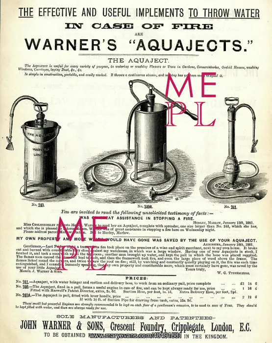 : Advertising publicity leaflet, Warner's Aquajects : Advertising publicity leaflet, Warner's Aquajects