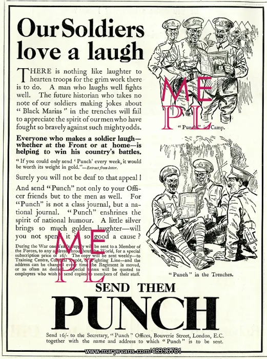 : Advert for Punch Magazine, WW1 : Advert for Punch Magazine, WW1
