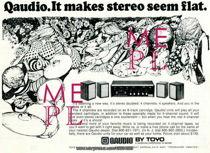 : Advertisement for Qaudio music system : Advertisement for Qaudio music system