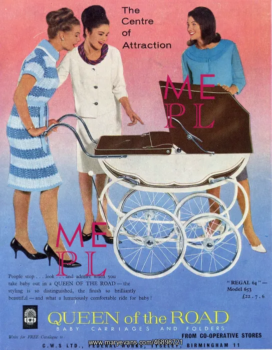 : Advertisement for Queen of the Road prams in the Co-op : Advertisement for Queen of the Road prams in the Co-op