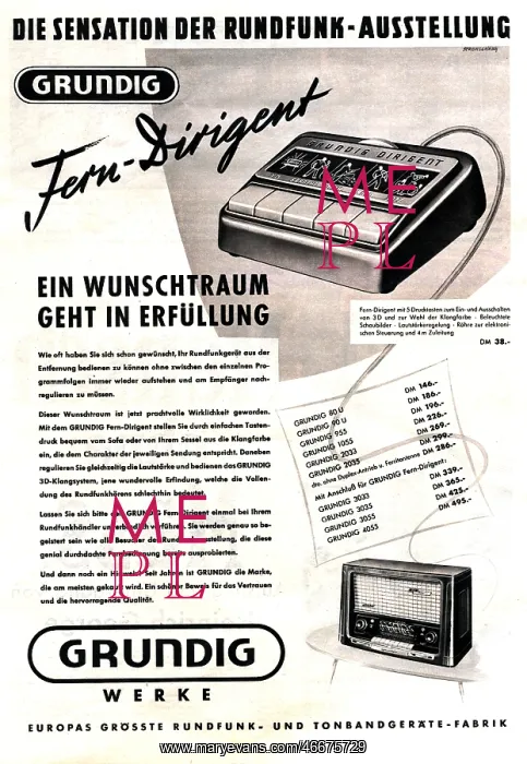 : advertising, radio, Grundig Dirigent remote control : advertising, radio, Grundig Dirigent remote control