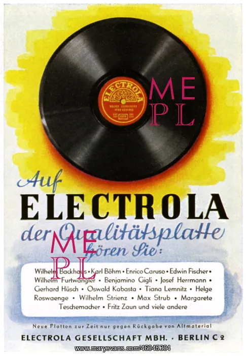 : advertising, records, Electrola, advert, March : advertising, records, Electrola, advert, March