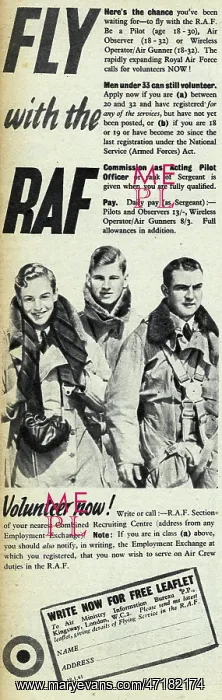 : Advert for the recruitment of men for the RAF 1941 : Advert for the recruitment of men for the RAF 1941