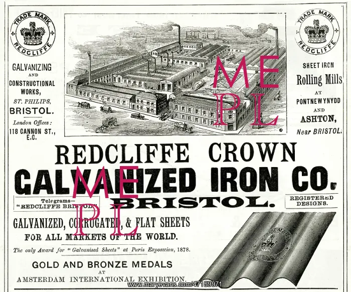 : Advert for Redcliffe Crown Galvanized Iron 1888 : Advert for Redcliffe Crown Galvanized Iron 1888