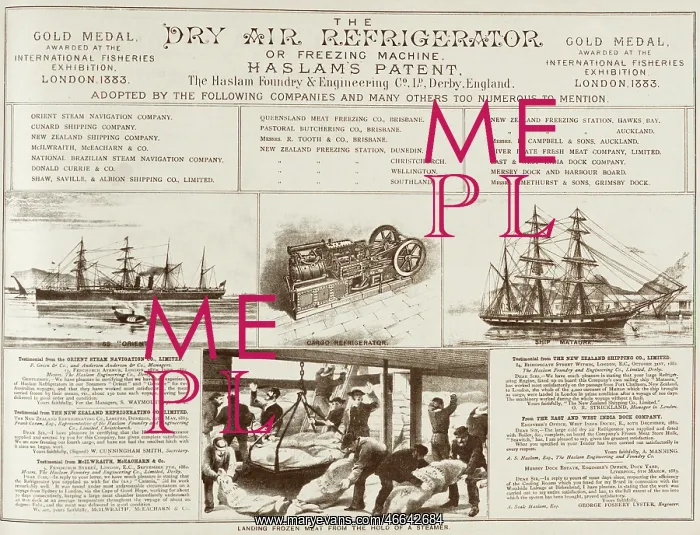 : Advertisement for refrigeration equipment for ships : Advertisement for refrigeration equipment for ships
