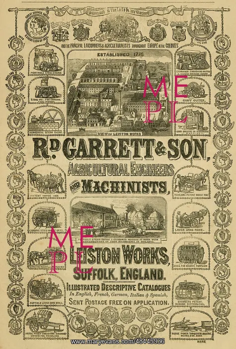 : Advert, Richard Garrett & Son, Agricultural Engineers : Advert, Richard Garrett & Son, Agricultural Engineers