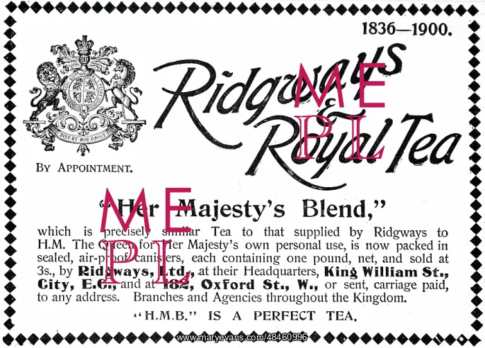 : An advertisement for Ridgway's Tea : An advertisement for Ridgway's Tea