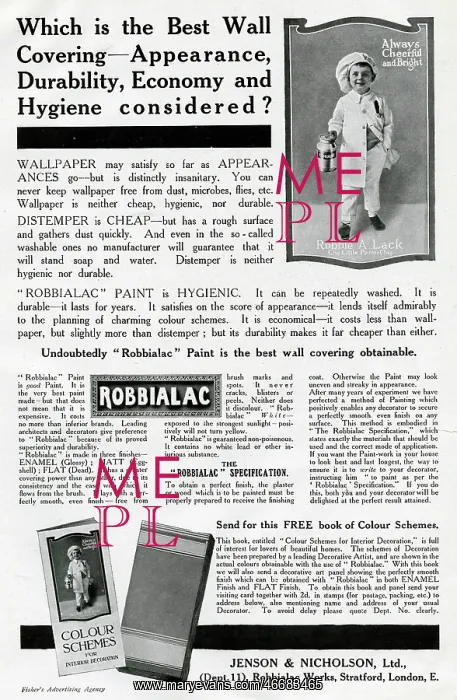 : Advertisement for Robbialac paint : Advertisement for Robbialac paint