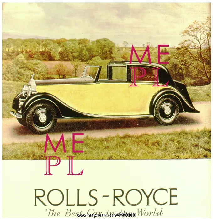 : Advertisement for Rolls-Royce car : Advertisement for Rolls-Royce car