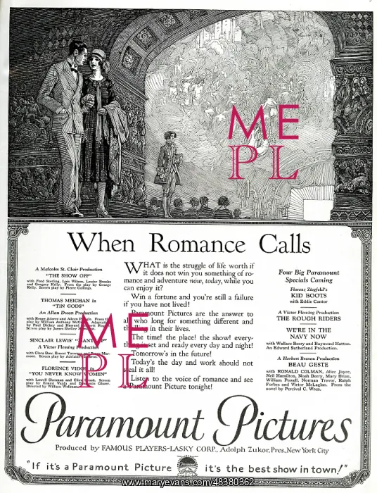  : Advert, When Romance Calls, Paramount Pictures
