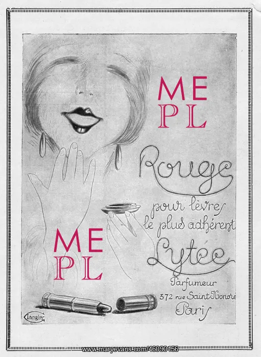 : Advert for Rouge lipstick by Lytee, 1925, Paris