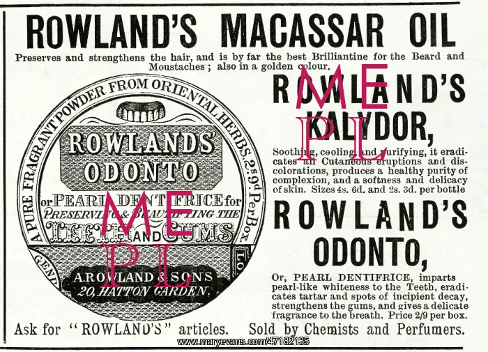 : Advert for Rowland's Macassar Oil 1890 : Advert for Rowland's Macassar Oil 1890