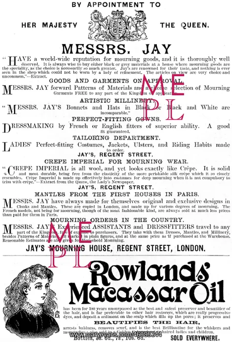 : Advertisement for Rowlands Macassar Oil, 1892 : Advertisement for Rowlands Macassar Oil, 1892