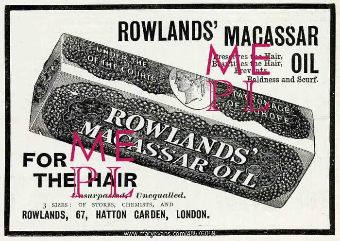 : Advert for Rowlands Macassar Oil 1902 : Advert for Rowlands Macassar Oil 1902
